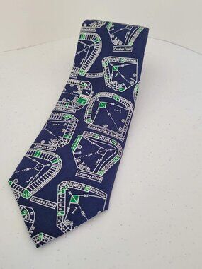 Josh Bach Baseball Field Necktie Tie Ebbets Crosley Forbes Connie Mack